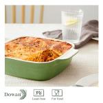 DOWAN Green Ceramic Casserole Dish with Lid