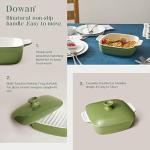 DOWAN Green Ceramic Casserole Dish with Lid