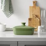 DOWAN Green Ceramic Casserole Dish with Lid