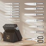 14-Piece Japanese Knife Set with Block and Sharpener