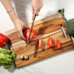 Acacia Wood Cutting Board with Handle, 15"x9.5