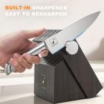 14-Piece Japanese Knife Set with Block and Sharpener