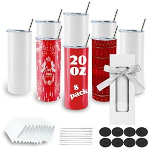 8 Pack 20 oz Stainless Steel Insulated Tumblers