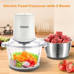 Qinkada 400W Food Processor with 2 Bowls