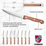 Elemake 8-Piece Steak Knife Set With Wooden Handles
