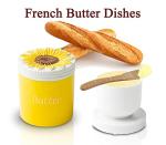 Ceramic Sunflower Butter Keeper with Non-Slip Design