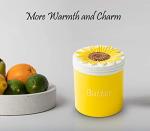 Ceramic Sunflower Butter Keeper with Non-Slip Design