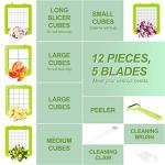 5-Blade Food Dicer and Chopper, Light Green
