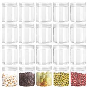 20 Pack Clear 4oz Plastic Storage Jars with Lids