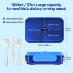 Jelife Kids Leakproof Bento Lunch Box, Blue