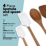 Silicone Spatulas and Wooden Spoon Cooking Set