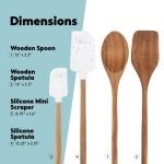 Silicone Spatulas and Wooden Spoon Cooking Set