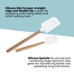 Silicone Spatulas and Wooden Spoon Cooking Set
