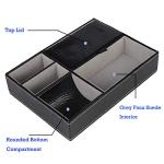 Faux Leather Valet Tray with 5 Compartments