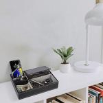Faux Leather Valet Tray with 5 Compartments