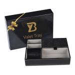 Faux Leather Valet Tray with 5 Compartments