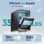 EUHOMY Portable Countertop Ice Maker - 35Lbs/Day