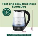 BELLA 1.7L Glass Electric Kettle with LED Light