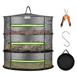 VIVOSUN 3-Layer Hanging Drying Rack with Zippers