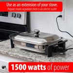 Maxam 16-Inch Electric Skillet with Lid