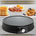 Moss & Stone 12” Electric Griddle & Crepe Maker