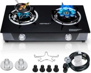 Horynar 2-Burner Propane Stove with Auto Ignition