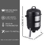 Sunlifer 20.5" Vertical Charcoal Smoker and Grill