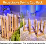 Bamboo Retractable Bottle and Cup Drying Rack