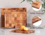 Fibogollo Bamboo Cutting Boards Set with Juice Groove