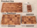 Fibogollo Bamboo Cutting Boards Set with Juice Groove
