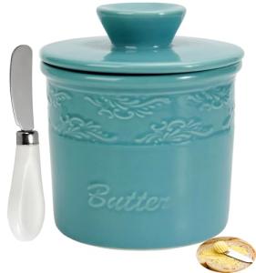 TAOUNOA Ceramic Butter Keeper Crock with Lid