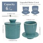 TAOUNOA Ceramic Butter Keeper Crock with Lid