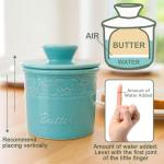 TAOUNOA Ceramic Butter Keeper Crock with Lid