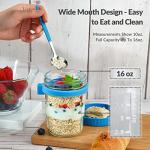 DRKIO 4 Pack Glass Mason Jars for Meal Prep