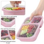 4 Pack Bento Lunch Box Set - 3 Compartments