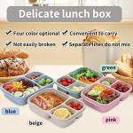 4 Pack Bento Lunch Box Set - 3 Compartments