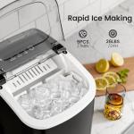 Kismile Countertop Ice Maker, 26 lbs/day, Black