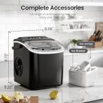 Kismile Countertop Ice Maker, 26 lbs/day, Black