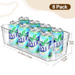 Clear Fridge Organizer Bins with Handles - 8 Pack