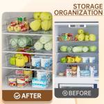 Clear Fridge Organizer Bins with Handles - 8 Pack