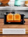 JEWJIO Vintage Black Compact 2-Slice Toaster