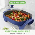 GreenLife 12" Square Electric Skillet with Lid