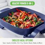GreenLife 12" Square Electric Skillet with Lid