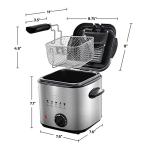 OVENTE 1.5L Electric Deep Fryer - Adjustable Temp