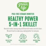 GreenLife 12" Square Electric Skillet with Lid