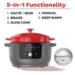6QT Red Dutch Oven for Versatile Cooking