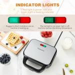 Samoris 8-Inch Non-Stick Waffle Iron with Removable Plates