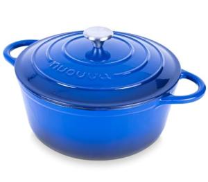 Dark Blue 6.4 Quart Cast Iron Dutch Oven