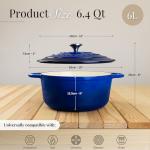 Dark Blue 6.4 Quart Cast Iron Dutch Oven
