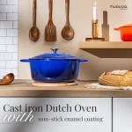 Dark Blue 6.4 Quart Cast Iron Dutch Oven